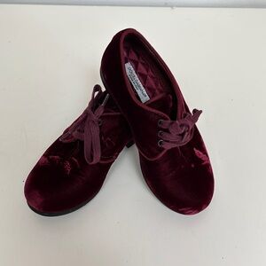Dolce & Gabbana Girl’s Burgundy Velvet Shoes